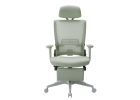 High back mesh chair  with wideand fixed headrest; color black; 300lbs    - green