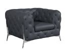 Global United Transitional 100%Top Grain Italian Leather Recliner Chair - as Pic