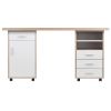 Kenner 3-Pc Modular Desk Set; Reclaimed Wood and White - 18322