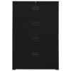 Filing Cabinet Black 35.4"x18.1"x52.8" Steel - Black
