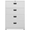 Filing Cabinet Light Gray 35.4"x18.1"x52.8" Steel - Grey