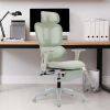 High back mesh chair  with wideand fixed headrest; color black; 300lbs    - green