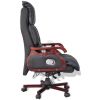 Black Top Real Leather Adjustable Massage Office Chair - Black