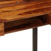 Desk 43.3"x19.7"x37" Solid Wood and Steel - nature