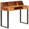 Desk 43.3"x19.7"x37" Solid Wood and Steel - nature
