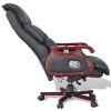 Black Top Real Leather Adjustable Massage Office Chair - Black
