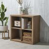 4-Cube Storage Organizer, Solid Black - Natural