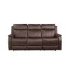 Clean Contemporary Dual-Power Recliner - Ocean Blue Leatherette, Power Footrest, Power Headrest - Easy-Care and Convenience - as Pic
