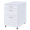 Coleen File Cabinet in White High Gloss &amp; Chrome 92454 - as Pic