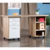 Kenner 3-Pc Modular Desk Set; Reclaimed Wood and White - 18361