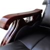 Black Top Real Leather Adjustable Massage Office Chair - Black