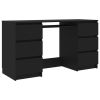 Writing Desk Black 55.1"x19.7"x30.3" Engineered Wood - Black