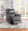 Elegant Triple-Power 360 Swivel Recliner - Pencil Arms, Power Footrest, Power Headrest, Power Lumbar - Swivel Design, Charcoal Faux-Leather - as Pic