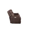 Clean Contemporary Dual-Power Recliner - Ocean Blue Leatherette, Power Footrest, Power Headrest - Easy-Care and Convenience - as Pic