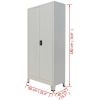 Office Cabinet with 2 Doors Steel 35.4"x15.7"x70.9" Gray - Gray