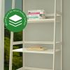 WTZ Bookshelf; Ladder Shelf; 5 Tier Bamboo Bookcase; Modern Open Book Case for Bedroom; Living Room; - default