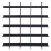5 Tier Bookcase Home Office Open Bookshelf, Vintage Industrial Style Shelf with Metal Frame, MDF Board - Black