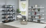 [VIDEO] 5 Tier Bookcase Home Office Open Bookshelf, Vintage Industrial Style Shelf with Metal Frame, MDF Board - Black