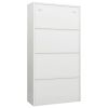 Locker Cabinet White 35.4"x15.7"x70.9" Steel - White