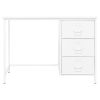 Industrial Desk with Drawers White 41.3"x20.5"x29.5" Steel - White