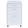 Coleen File Cabinet in White High Gloss &amp; Chrome 92454 - as Pic