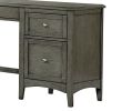 Transitional Styled Furniture Cool Gray Finish 1pc Writing Desk with 2x Drawers 1 Keyboard Tray Home Furniture Office Furniture - as pic