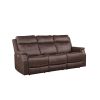 Clean Contemporary Dual-Power Recliner - Ocean Blue Leatherette, Power Footrest, Power Headrest - Easy-Care and Convenience - as Pic
