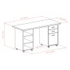 Kenner 3-Pc Modular Desk Set; Reclaimed Wood and White - 18361