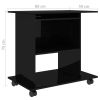 Computer Desk High Gloss Black 31.5"x19.7"x29.5" Engineered Wood - Black