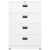 Filing Cabinet White 35.4"x18.1"x52.8" Steel - White