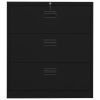 Filing Cabinet Black 35.4"x18.1"x40.6" Steel - Black