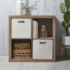 4-Cube Storage Organizer, Solid Black - Natural