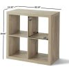 4-Cube Storage Organizer, Solid Black - Natural