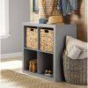 4-Cube Storage Organizer, Solid Black - Gray