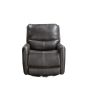 Elegant Triple-Power 360 Swivel Recliner - Pencil Arms, Power Footrest, Power Headrest, Power Lumbar - Swivel Design, Charcoal Faux-Leather - as Pic