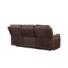 Clean Contemporary Dual-Power Recliner - Ocean Blue Leatherette, Power Footrest, Power Headrest - Easy-Care and Convenience - as Pic