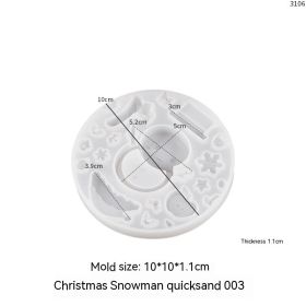 Christmas Quicksand Christmas Tree House Snowman House Quicksand Pendant Silicone Mold (Option: Snowman Quicksand 003)